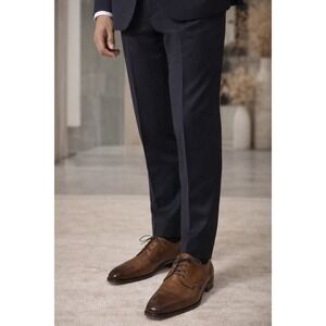 Canali Mens Brown Leather Cap Toe Derby Dress Shoes Made in Italy Size 42